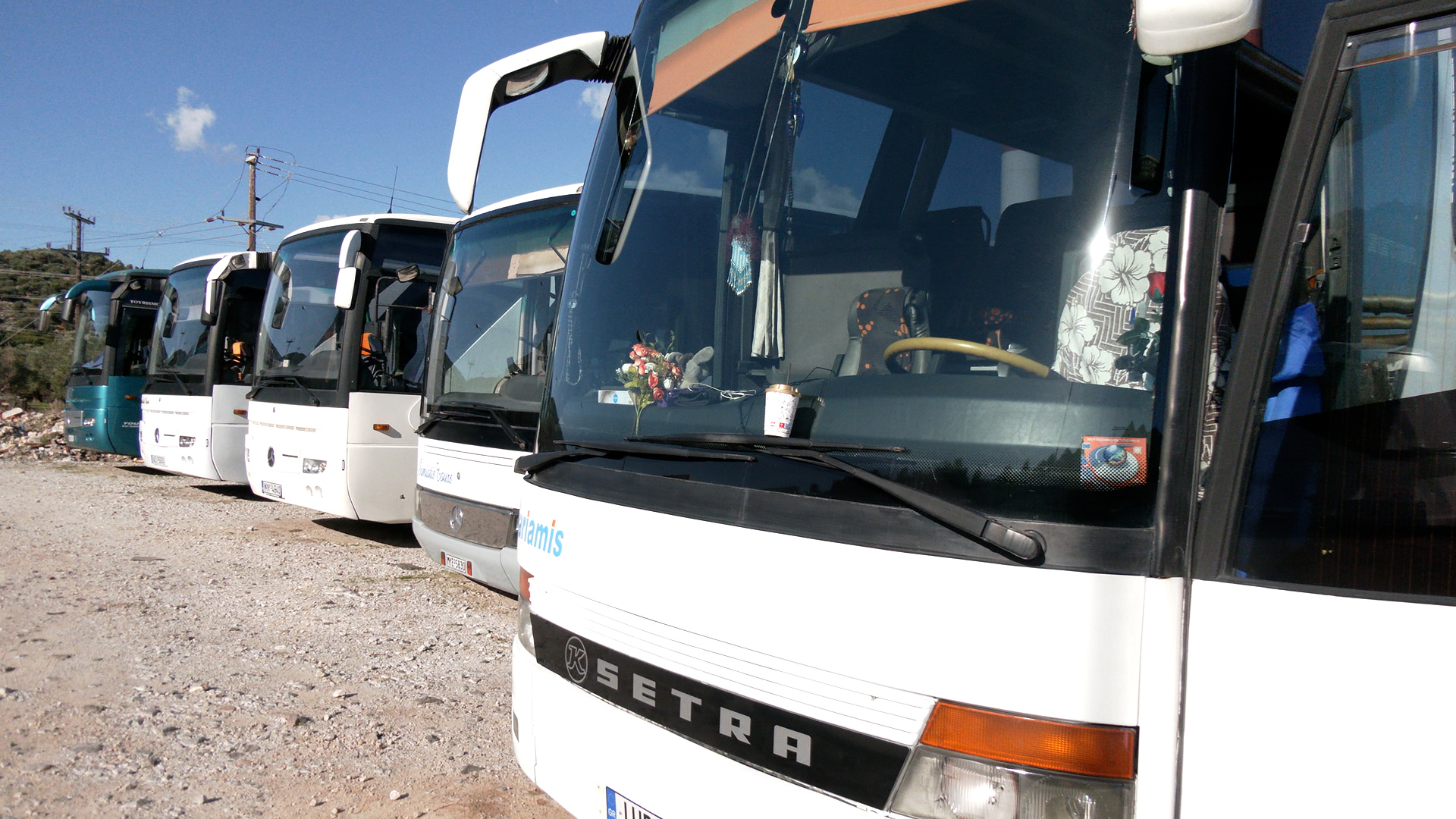 Κινητοποίηση από τους ιδιοκτήτες τουριστικών λεωφορείων στη Μυτιλήνη