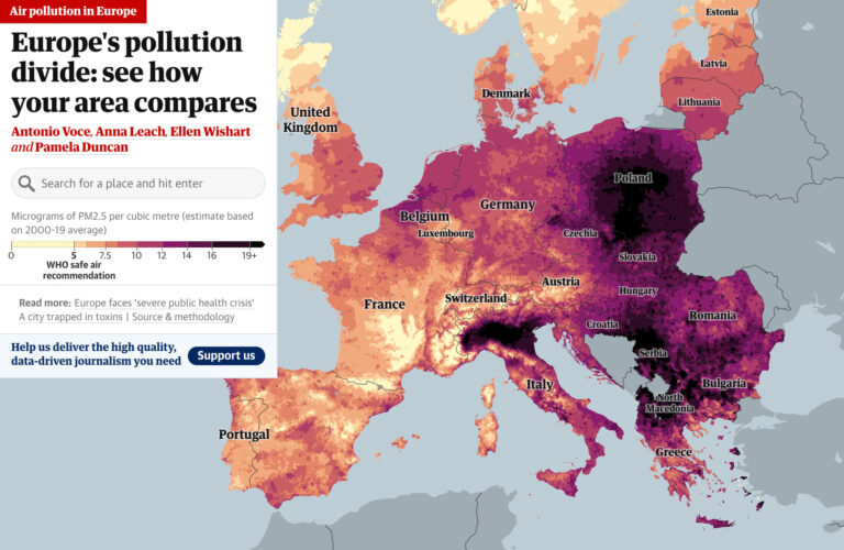 Ερεύνα της Guardian : Ανησυχία για την ποιότητα αέρα που αναπνέουν οι πολίτες της Ευρώπης