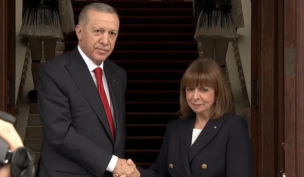 Συνάντηση Σακελλαροπούλου – Ερντογάν στο Προεδρικό Μέγαρο